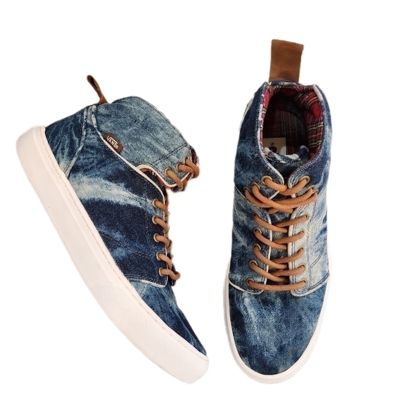 VAN'S OTW Collection,Blue/White Tie Dye Jean High tops, US Men's 8.5 - Picture 3 of 9